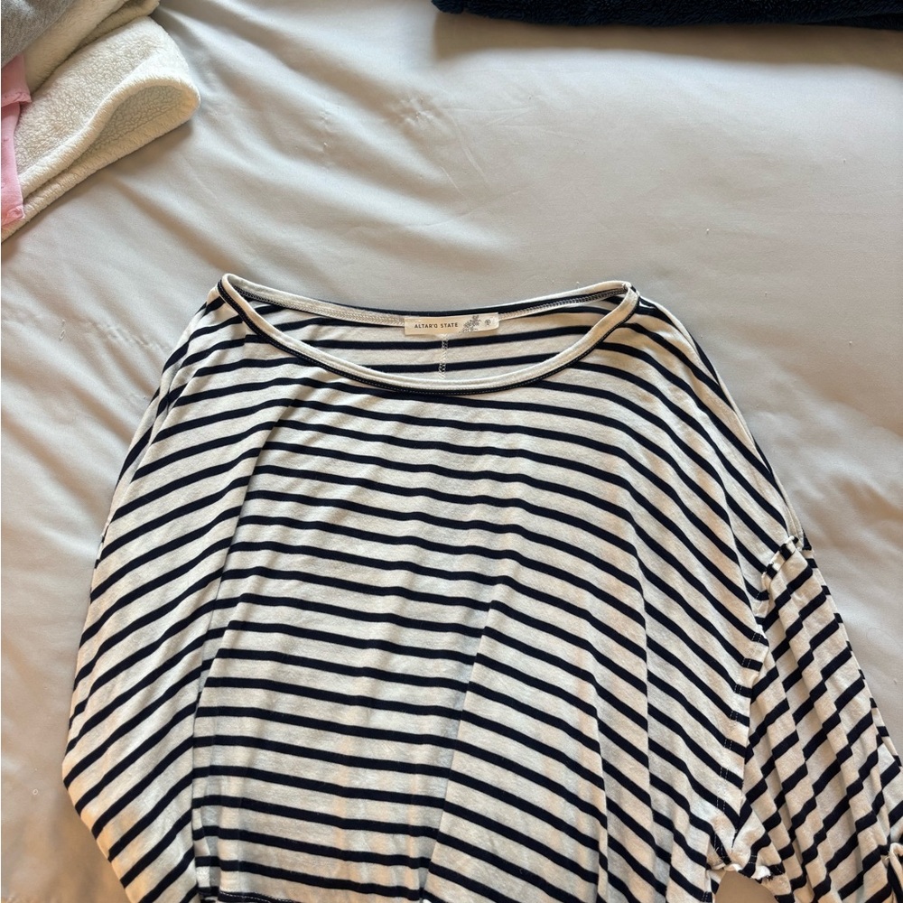 Altar'd State Blue and White Striped Blouse